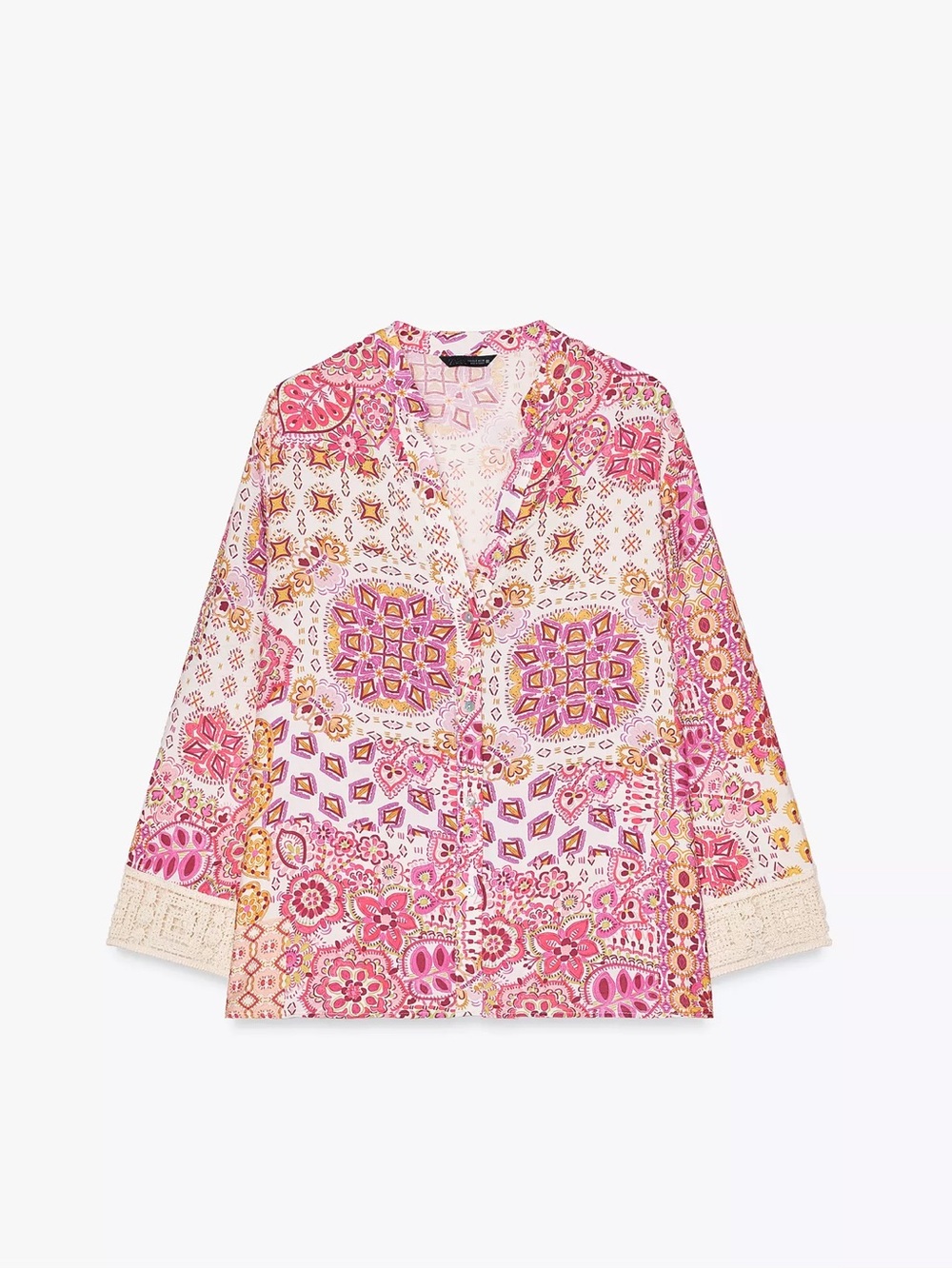 Embroidered Blouse and Culottes Set